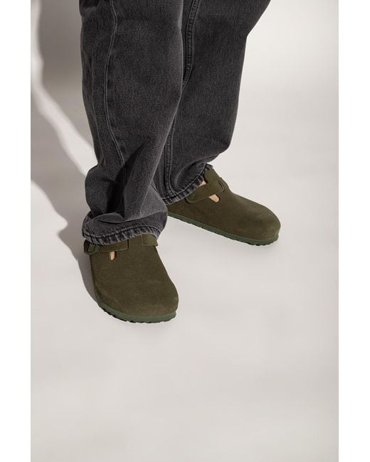 Birkenstock Green 'Boston' Slides