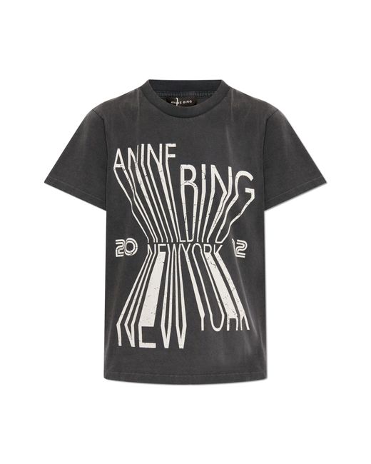 Anine Bing Black T-Shirt With Logo