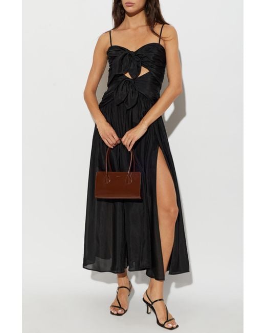 Zimmermann Black Silk Off-The-Shoulder Dress