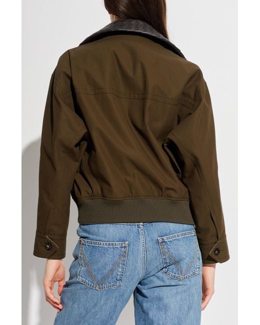 Bottega Veneta Brown Jacket With Leather Collar