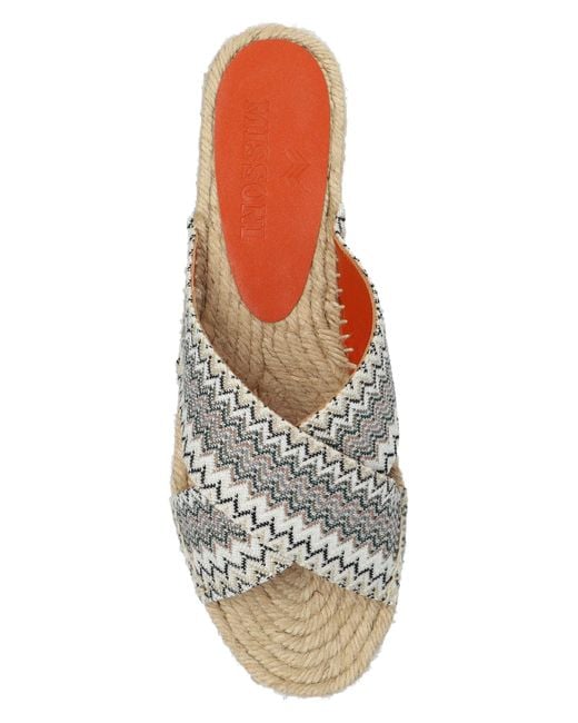 Missoni Natural Slippers With Geometric Pattern