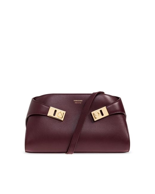 Ferragamo Purple Leather Shoulder Bag