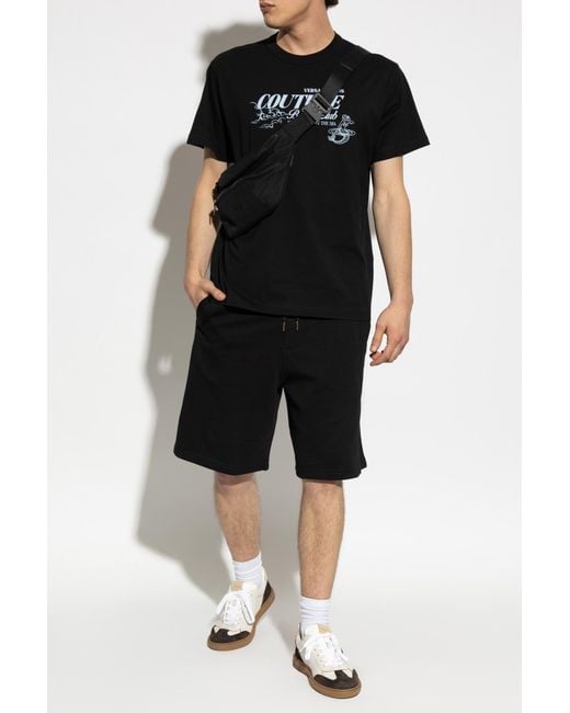 Versace Jeans Couture Black T-Shirt With Print for men