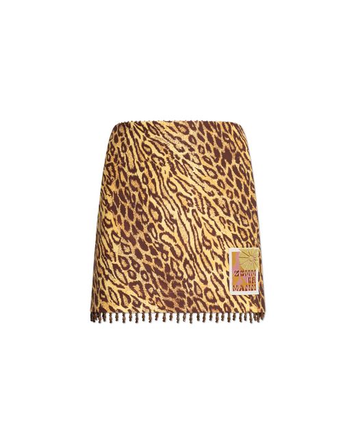 Zimmermann Natural Animal Print Skirt