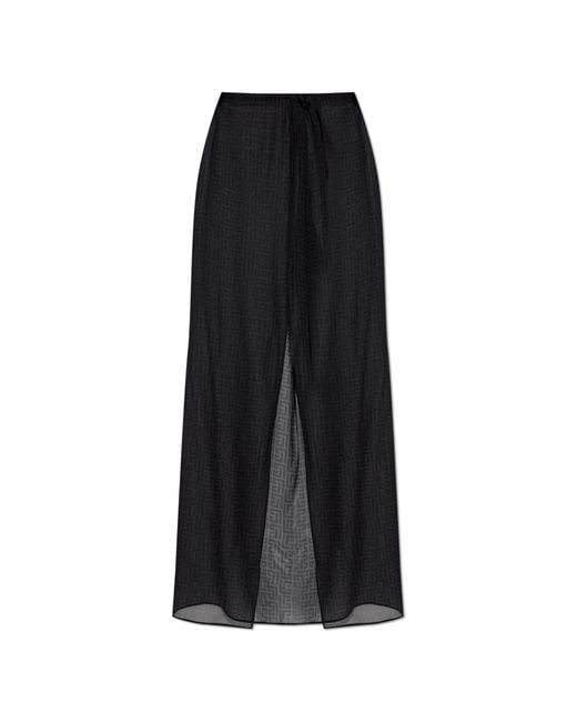 Balmain Black Silk Beach Trousers With Monogram