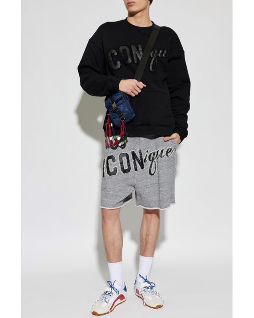 DSquared² Black Sweatshirt With Logo for men