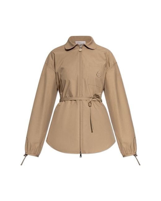 Moncler Natural Shirt With Logo Patch