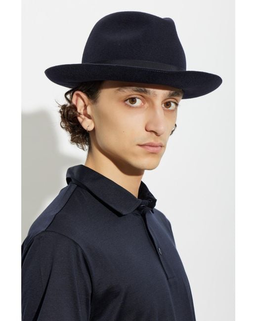 Giorgio Armani Blue Wool Hat for men