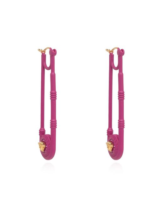 Versace Pink Safety-pin Earrings
