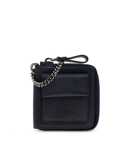 Giorgio Armani Blue Wallet On A Chain for men