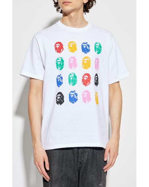 A Bathing Ape White T-Shirt With Print for men