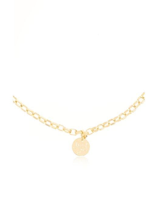 DSquared² White Necklace With A Round Pendant