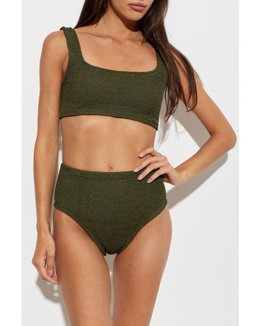 Hunza G Green Two-Piece Swimsuit 'Patricia'