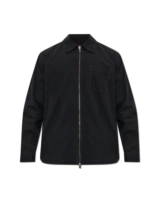 DIESEL Black Shirt 'S-Alias-Zip' for men