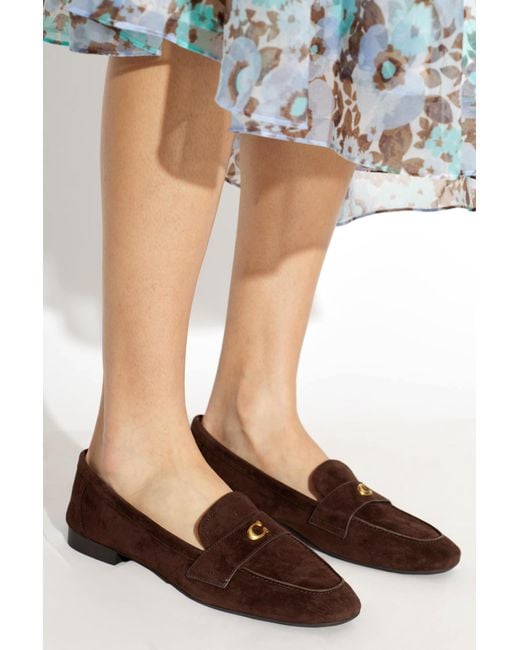 COACH Brown 'Sculpted C' Loafers