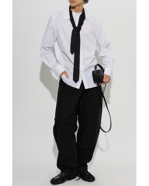 Sacai White Shirt With Sewn-In Tie for men