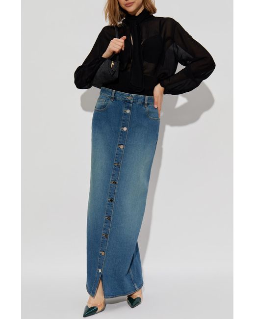Alaïa Blue Denim Skirt