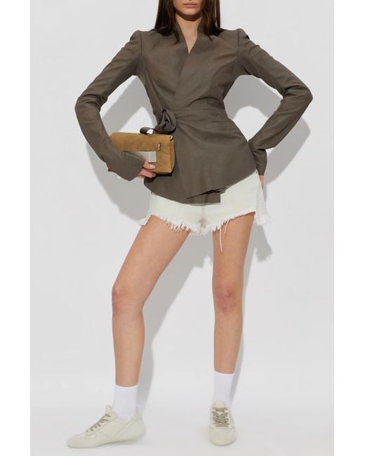Rick Owens Gray 'Hollywood' Leather Jacket