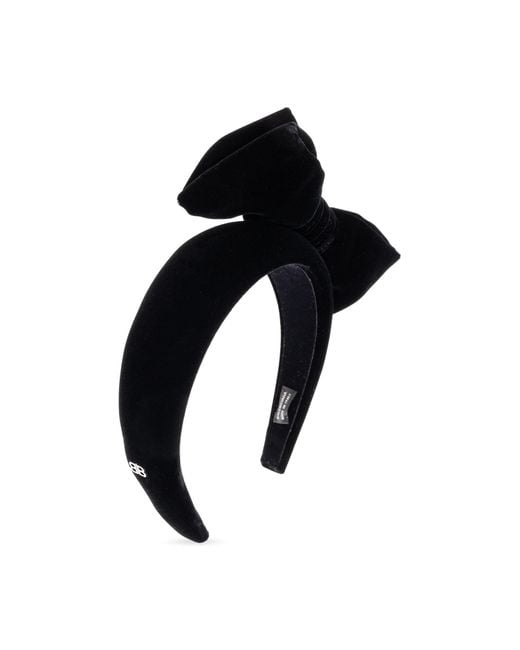 Balenciaga Black Headband With Decorative Bow