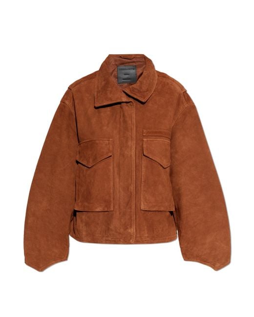 AllSaints Brown Suede Jacket 'Clay'