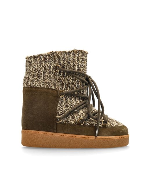 Isabel Marant Brown Wedge Snow Boots "Nowla"