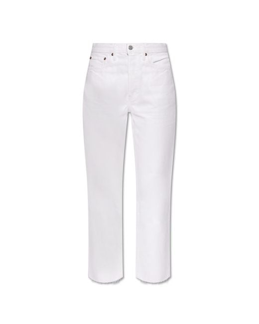 Re/done White Straight-Leg Jeans