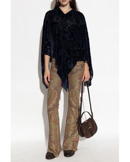 Etro Blue Velvet Poncho