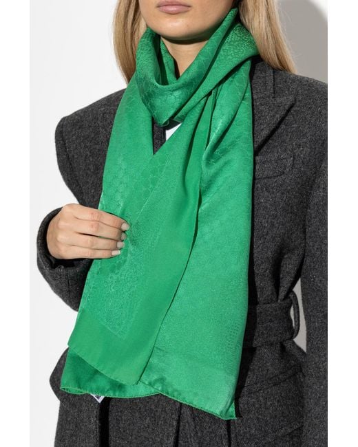 Moschino Green Scarf With Monogram