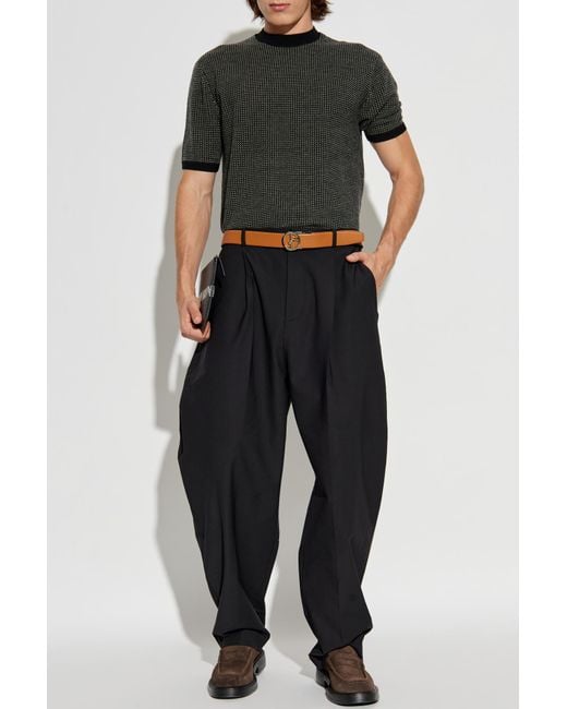 Emporio Armani Black Wool Sweater for men