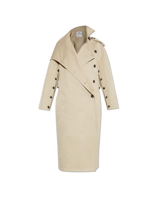 Courreges Natural Double-Breasted Trench Coat