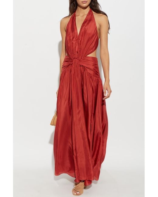 Zimmermann Red Silk Dress With Draping