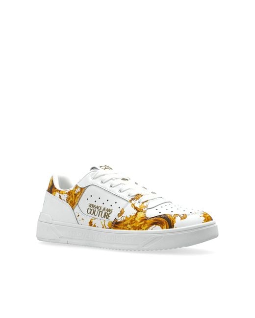 Versace Jeans Couture Metallic Sports Shoes With 'Barocco' Pattern for men