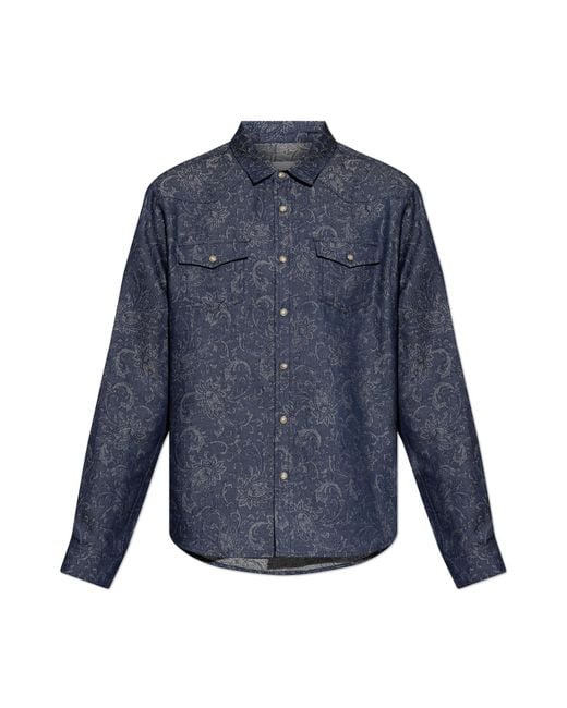 Etro Blue Denim Shirt for men