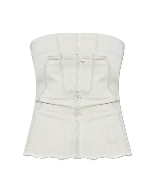 Rick Owens White Denim Top With 'Vintage' Effect