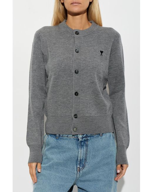 AMI Blue Wool Cardigan