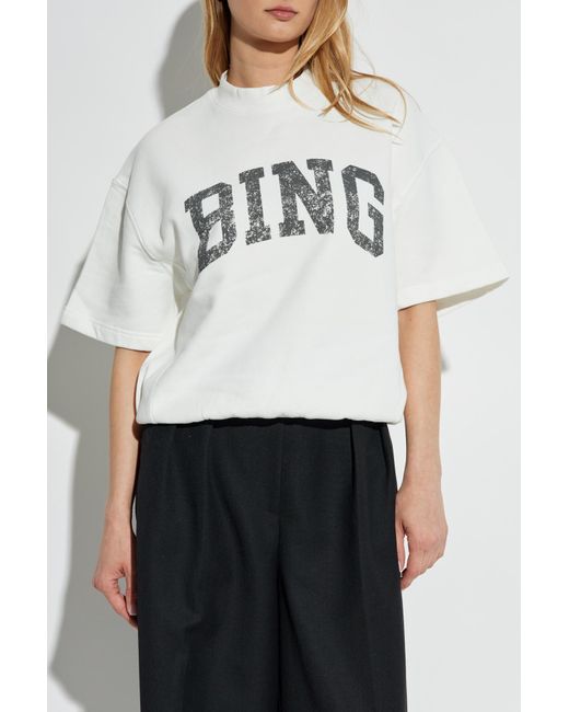 Anine Bing White "Jay" Short-Sleeved T-Shirt