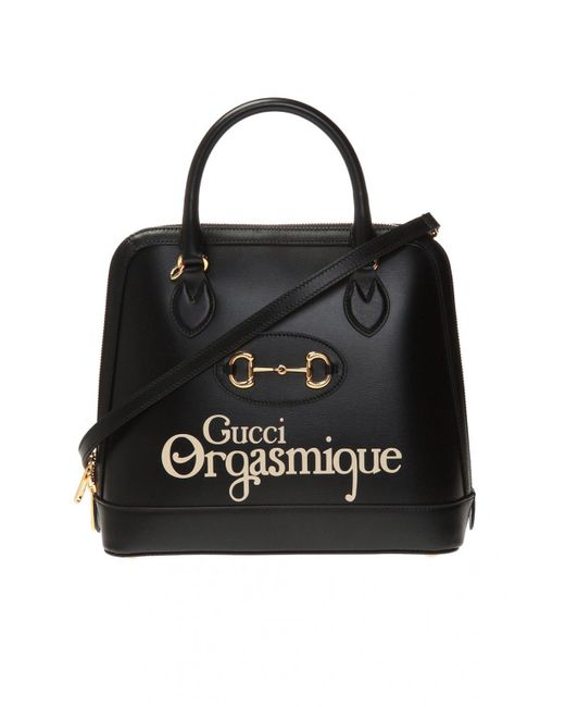 Gucci Black Horsebit 1955 Medium Top Handle Bag