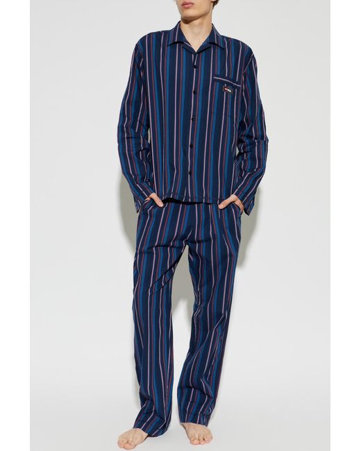 DIESEL Blue Two-Piece Pajamas "Set-Paul-D-Core" for men