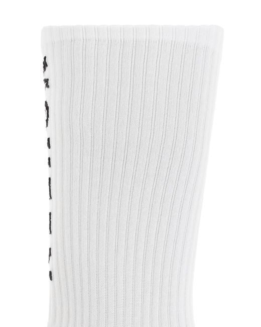 McQueen White Cotton Socks With Logo for men