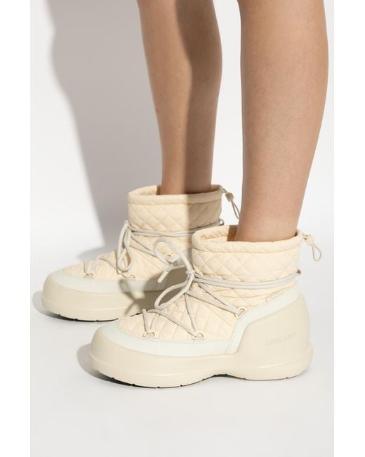 Moon Boot Natural 'Mezzaluna Quilted Mid' Snow Boots