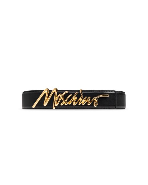 Moschino Black Leather Belt