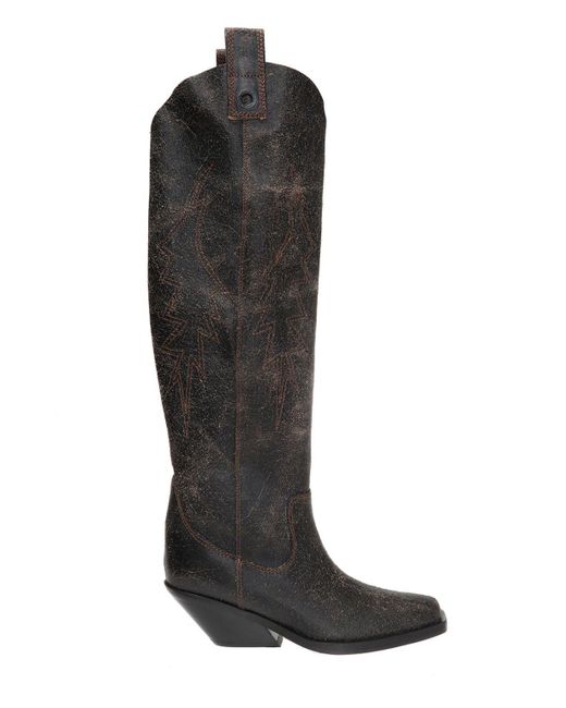 DIESEL Black Over-the-knee Cowboy Boots