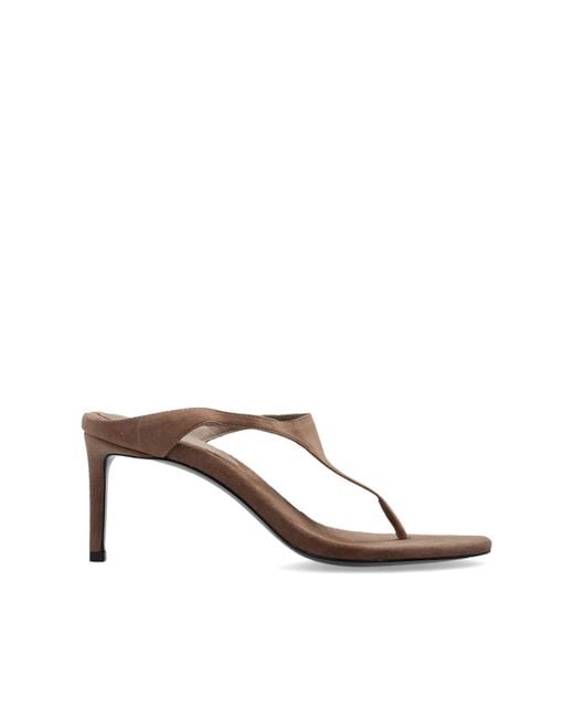 Black Suede Studio Brown Suede Heeled Mules "Laurel"
