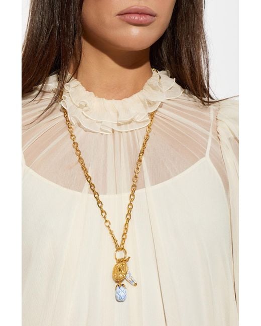 Chloé Metallic Brass Necklace 'Bloomcraft'