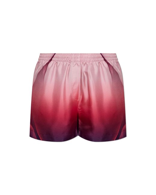 Casablanca Red Silk Shorts