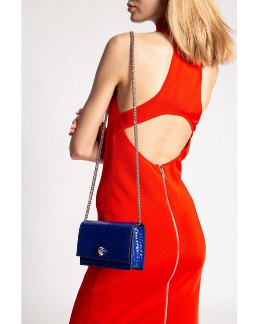 McQueen Red Shoulder Bag With Logo