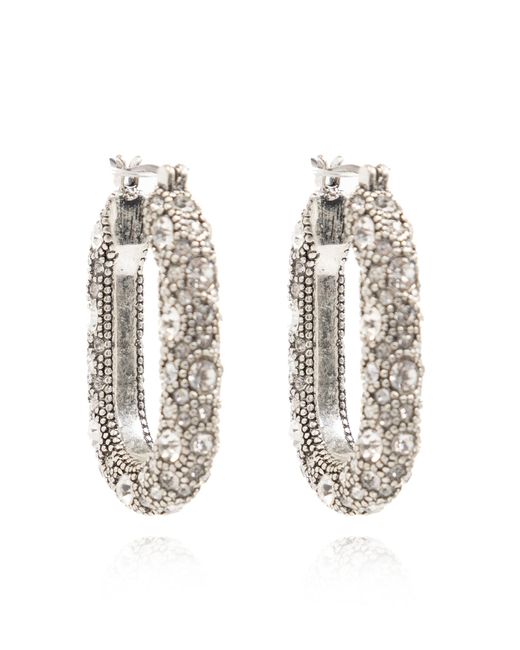AllSaints White Earrings With Zirconia,