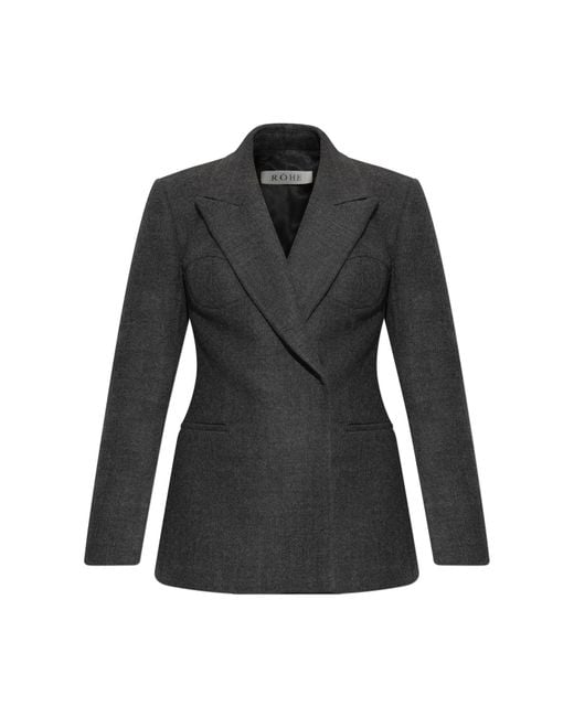 Rohe Black Wool Blazer With Single Vent
