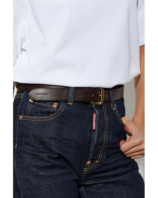 DSquared² Black Leather Belt