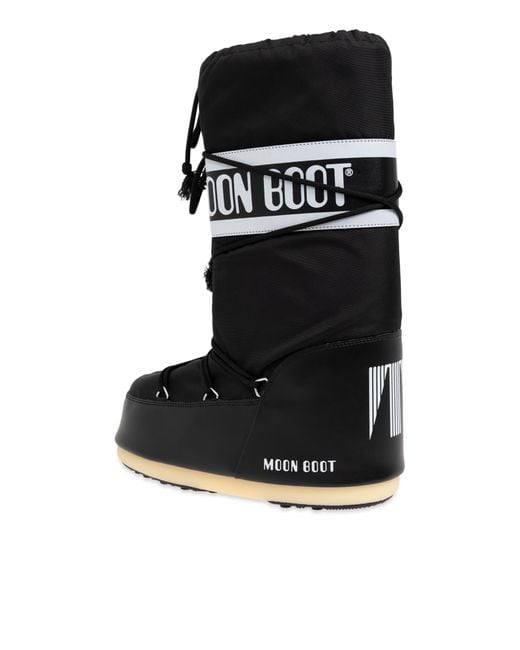 Moon Boot Black Snow Boots Icon Nylon for men